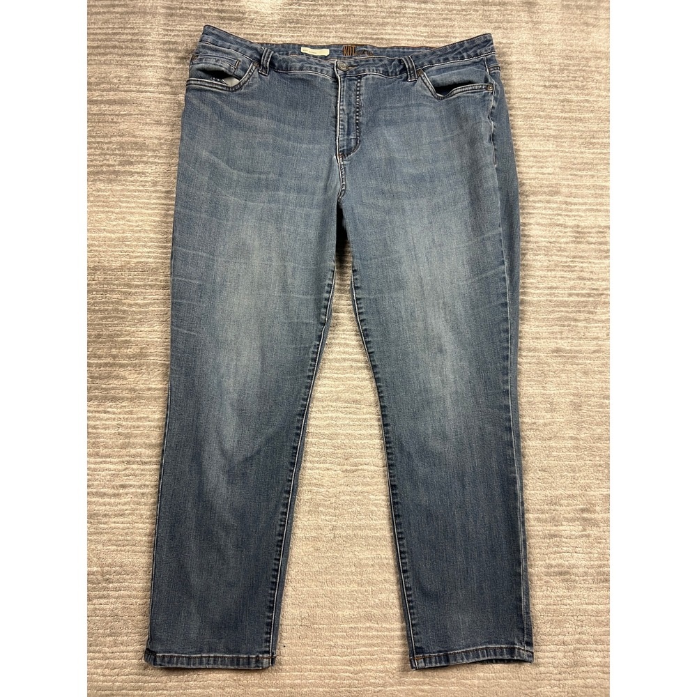 KUT from the Kloth Jeans Womens 18W Blue Katy Boyfriend Medium Wash Stretch